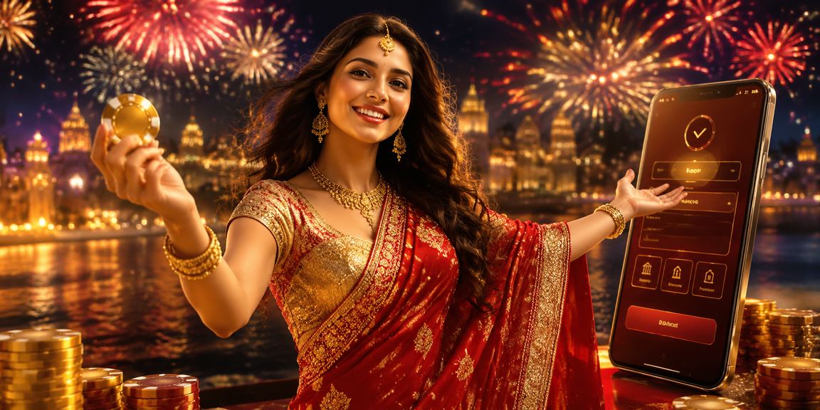 Player enjoying live casino gaming on mobile device in authentic Indian setting
